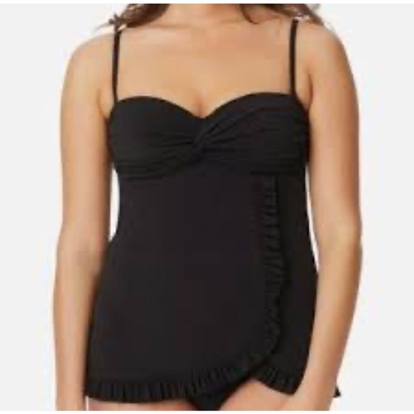 Beyond Control Swim Solid Citizen Ruffled-Trim Tankini Top - Size 6* 1334 - Picture 1 of 2